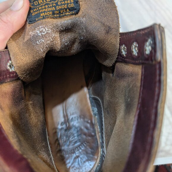 Vintage Chippewa Original Cordovan Leather Men's Work Boots - Picture 12 of 13